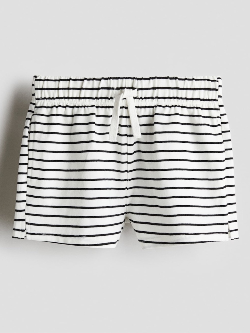 H&M Black & White Striped Cotton Pull On Jersey Shorts Size 3T